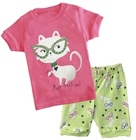 childrens pajamas for girls print toddle girls pyjamas kids short sleeve pijama bebe sleepwear summer clothing set