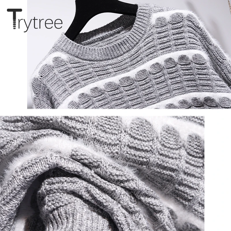 Trytree 2019 осенне-зимний комплект из двух предметов повседневный Свободный Топ в