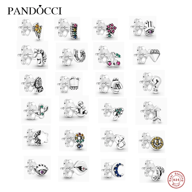 QANDOCCI 925 пробы серебряные серьги со мной смайлик якорь пчела корона метеорит