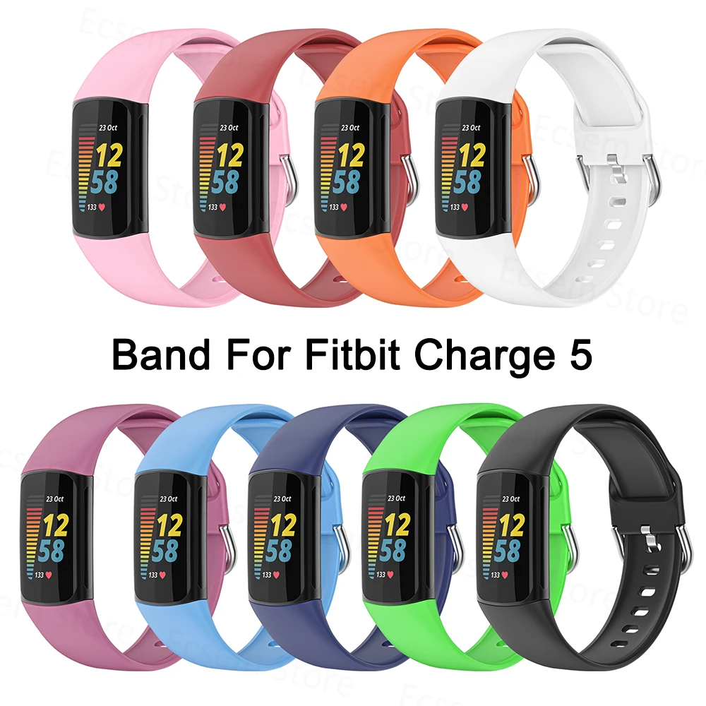 

Silicone Band for Fitbit Charge 5 Wrist Strap for Fitbit Charge 5 Soft Bracelet Watchband Sports Replacement Loop Accessorie