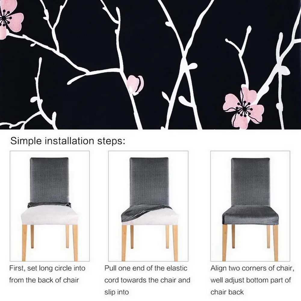 Эластичный чехол-накладка из спандекса с рисунком 1 шт. съемный всесезонный