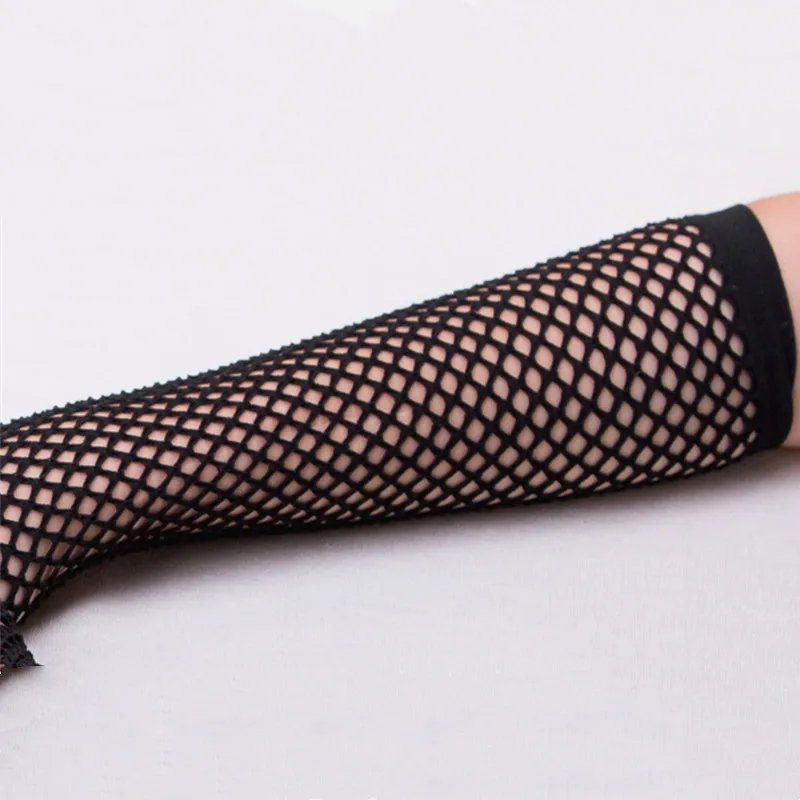 

Fishing Net Gloves Thick Mesh Gloves Fun Punk Nightclub Sexy Neon Fingerless Long Gloves Leg Arm Cuff Party Wear Fancy For Women