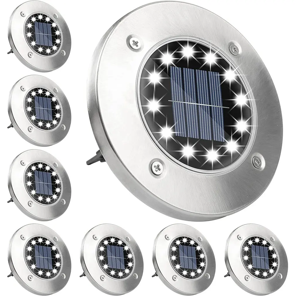 

Solar Ground Light With Solar Lights Cool White Garden Lights Waterproof Stainless Steel For Outdoor Lawn Courtyard Pavement