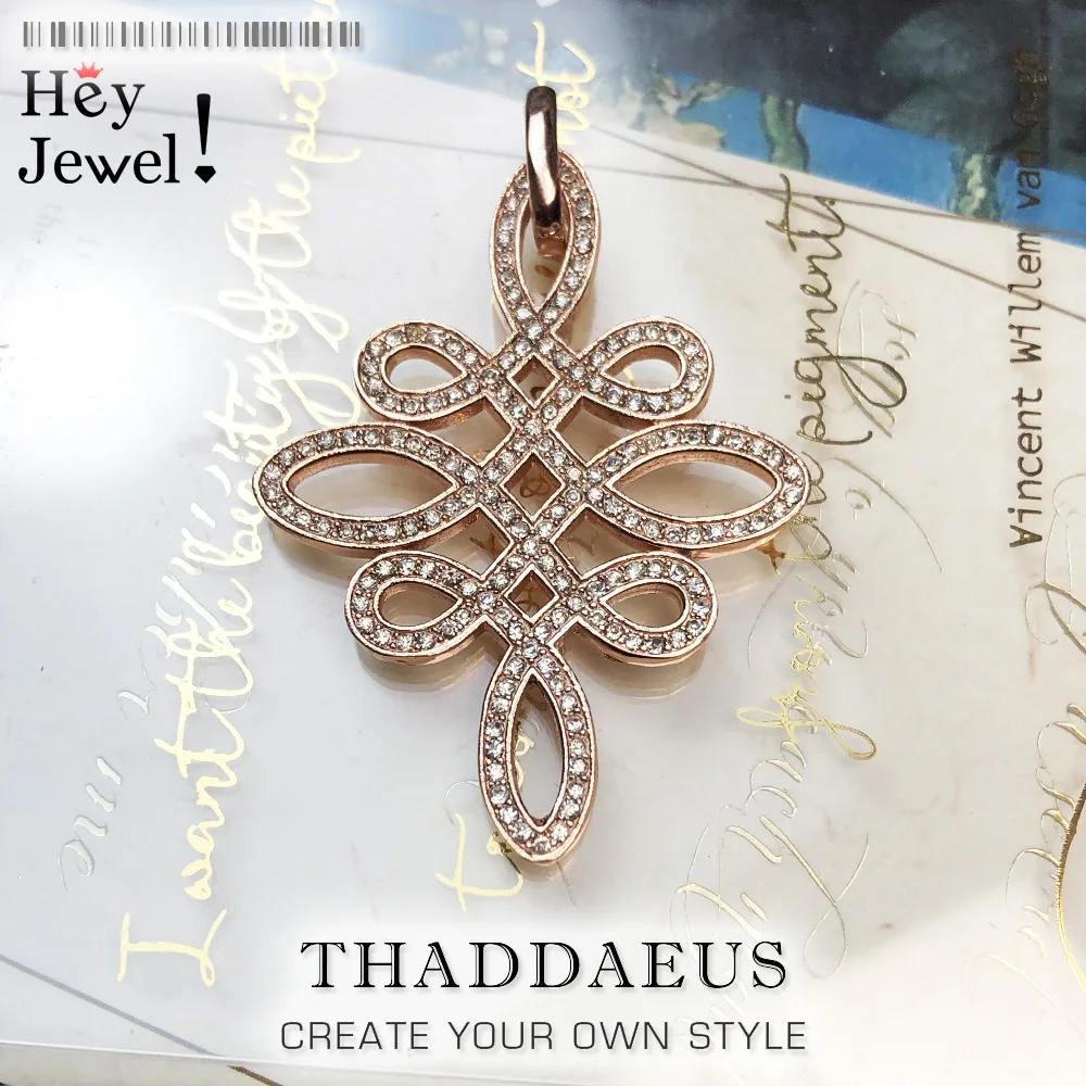 Кулон с любовным узлом ювелирное изделие из серебра 2019 пробы блестящим покрытием