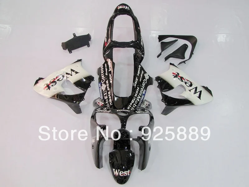 

Black West White Fairings For KAWASAKI ZX9R 00 01 02 03 ZX 9R 00-03 ZX-9R 2000 2001 2002 2003 2000-2003 ABS Body Kit