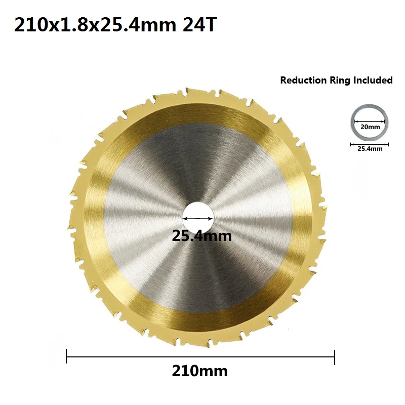 210x1.8x25.4x24T XCAN 1 шт. 210/250 мм 24/40/80 зубы деревянный отрезной диск оловянного покрытия карбида вольфрама TCT пила Лезвие Для Обработки Древесины Лезвие дисковой пилы - Цвет: 210x1.8x25.4x24T