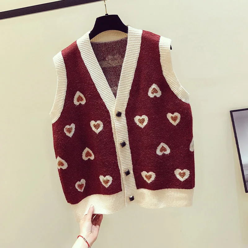 

Korean Style 2021new Spring Women's Knitting Waistcoat Vest