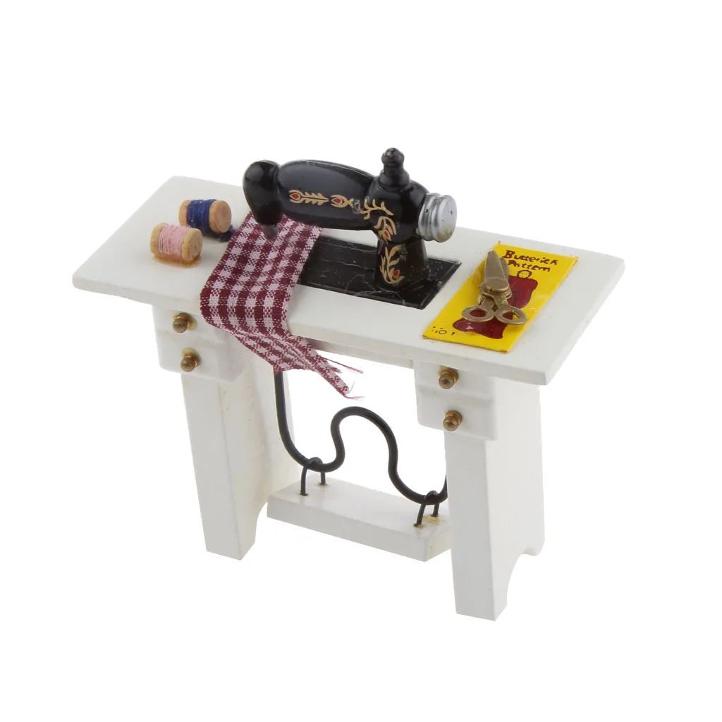 Детская миниатюрная швейная машинка в масштабе 1:12 для кукольного домика