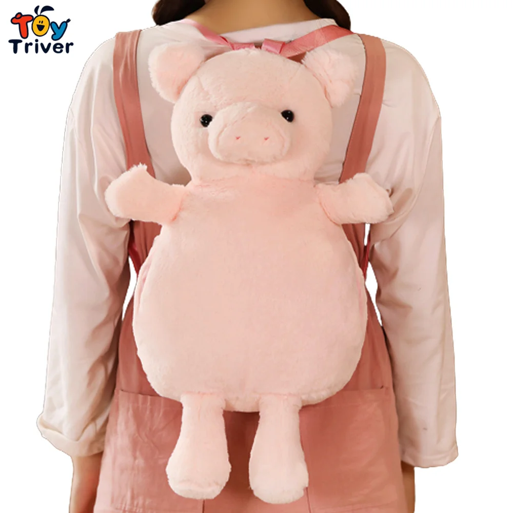 

Kawaii Pig Backpack School Shoulder Bag Plush Toys Hands Warmer Kids Children Girls Girlfriend Students Adults Birthday Gifts