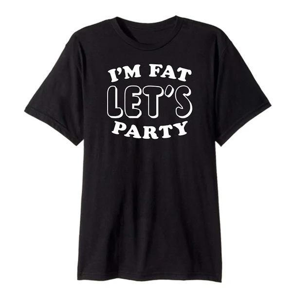 

YRCMBW I'm Fat Let's Party T-Shirt Funny Men's Premium Cotton Tee Shirt