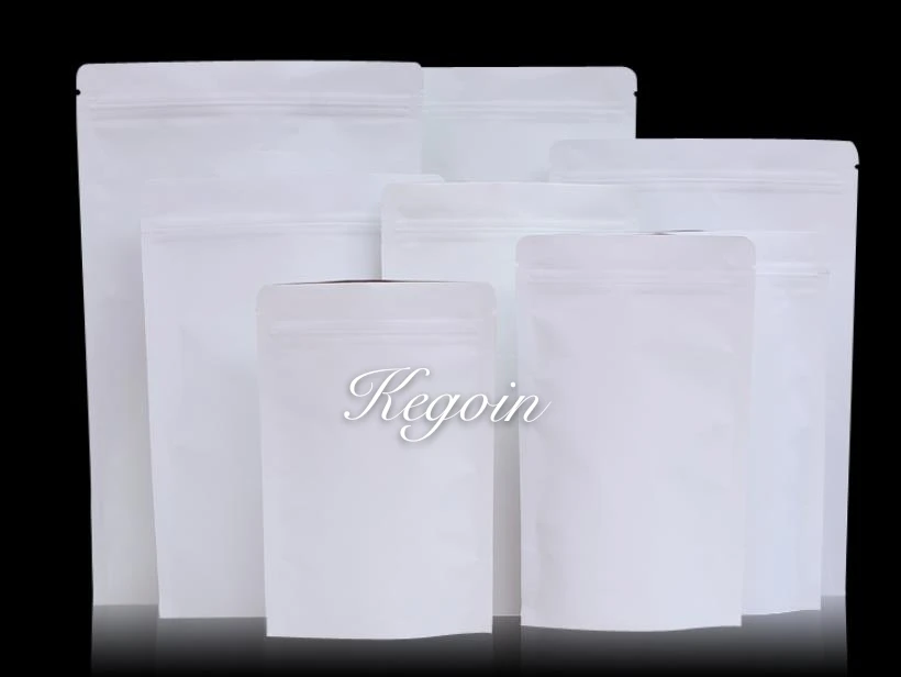 Экологичный белый стоячий алюминизирующий пакет из крафт-бумаги с