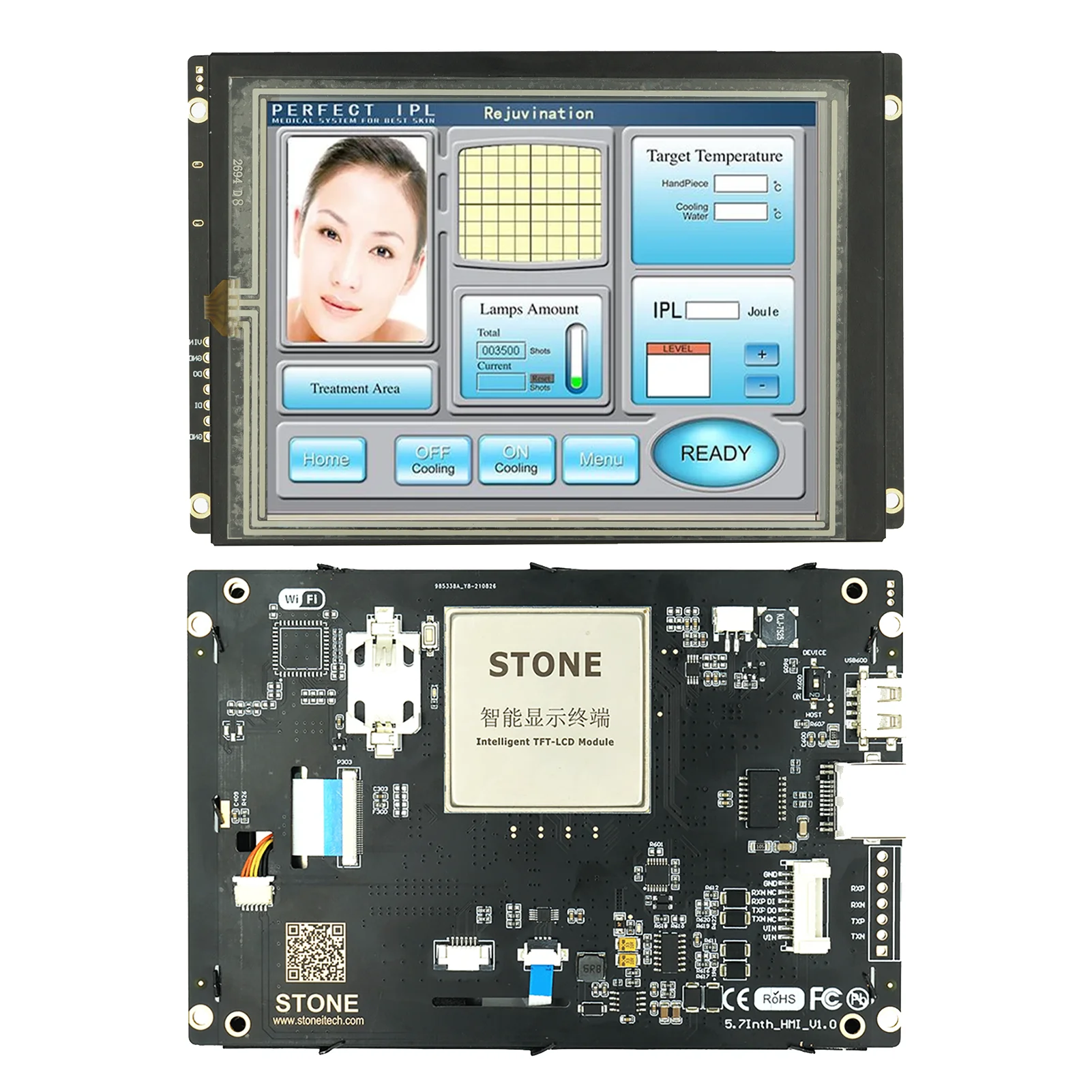 STONE  HMI Smart LCD Display Module with Program + Touch Screen for Equipment Control Panel