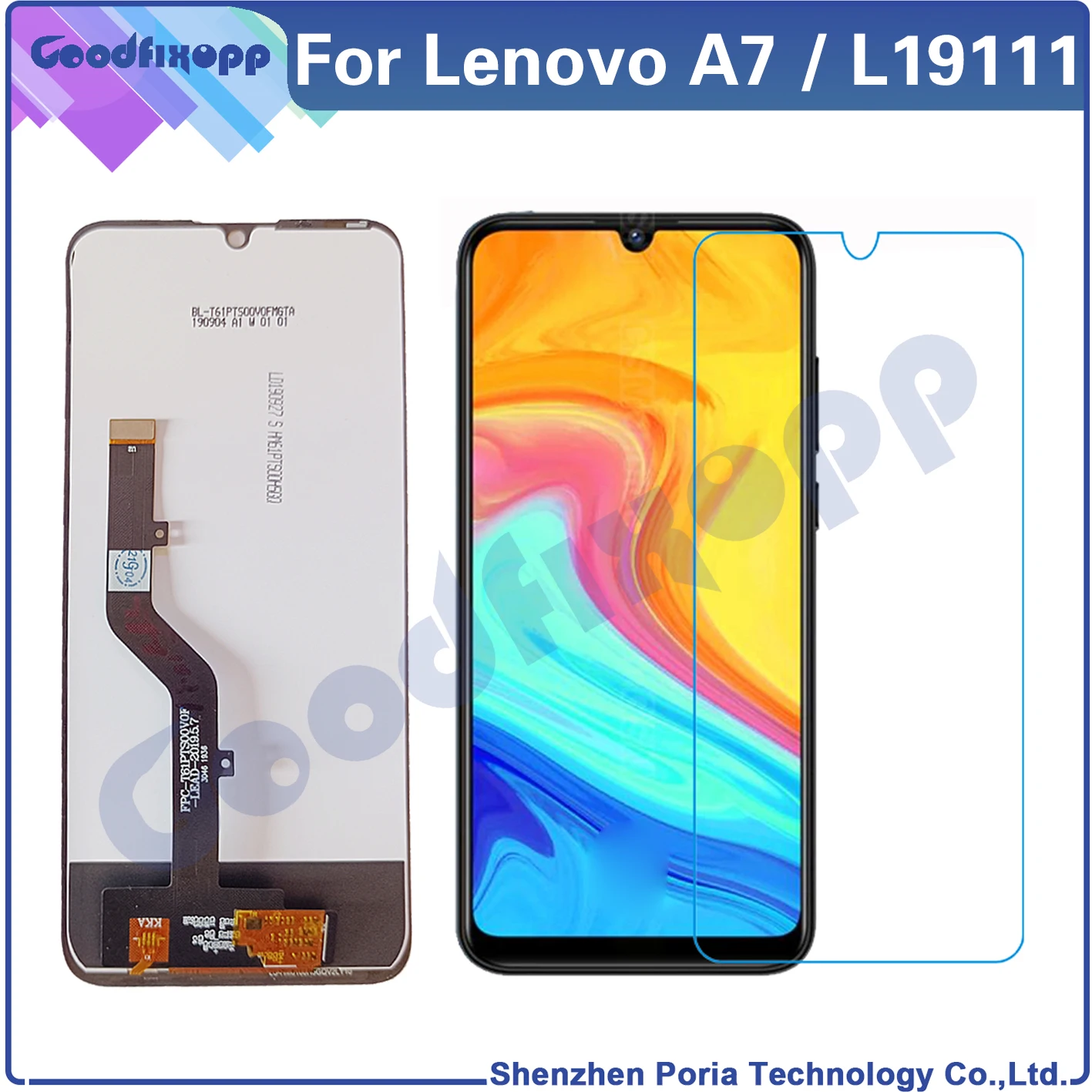 ЖК-дисплей с сенсорным экраном и дигитайзером в сборе для Lenovo A7 L19111, закаленное стекло в подарок
