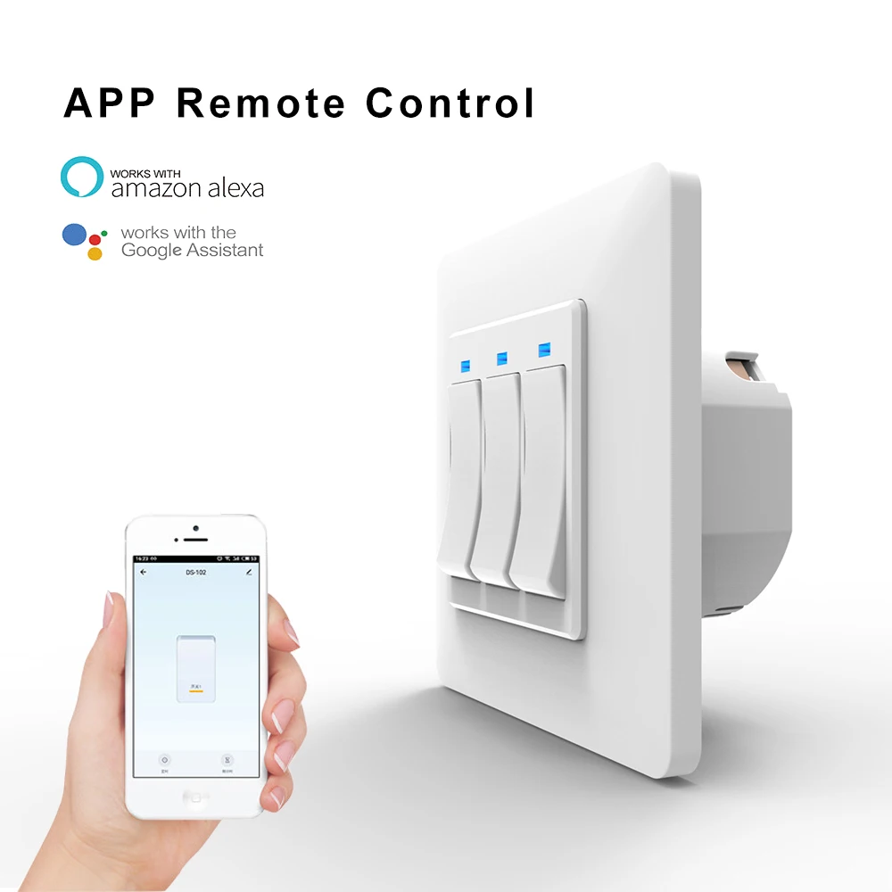 Умный выключатель AVATTO Tuya Wi Fi голосовое управление через приложение Smart Life 1/2/3
