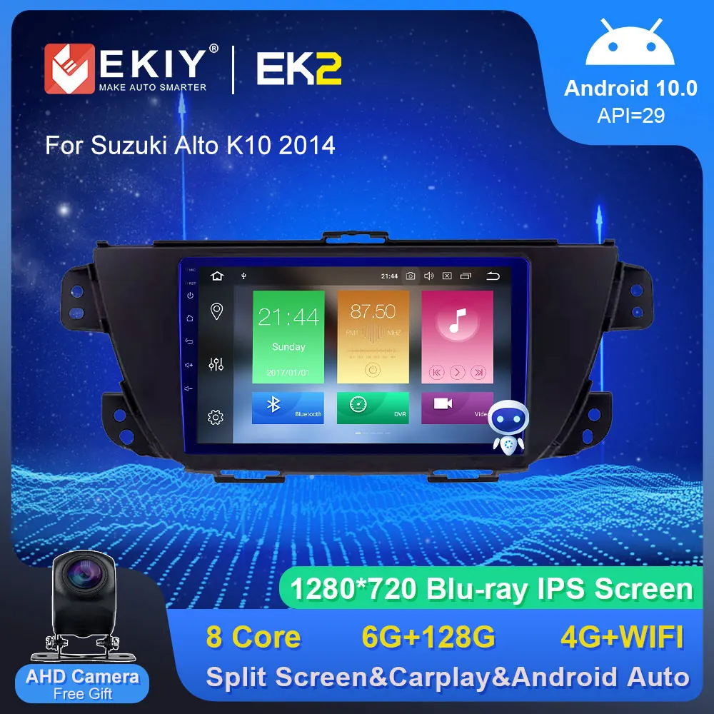 

EKIY EK2 Car Radio For Suzuki Alto K10 2014 Android 10 Stereo GPS Navi Autoradio Multimedia Carplay Auto Blu-Ray IPS No 2Din DVD