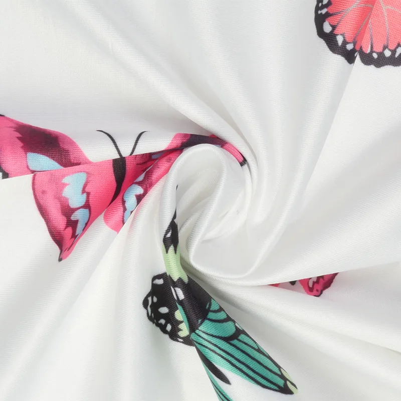 

Women Suit Sexy High Waist Sweet Girl White Butterfly Printed Lace-up Summer Mini Tee Tops and Shorts 2 Piece Set