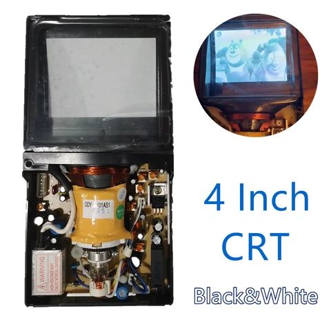 Винтажный черный и белый монитор 12 в 4,2 Вт Micro 4 "CRT