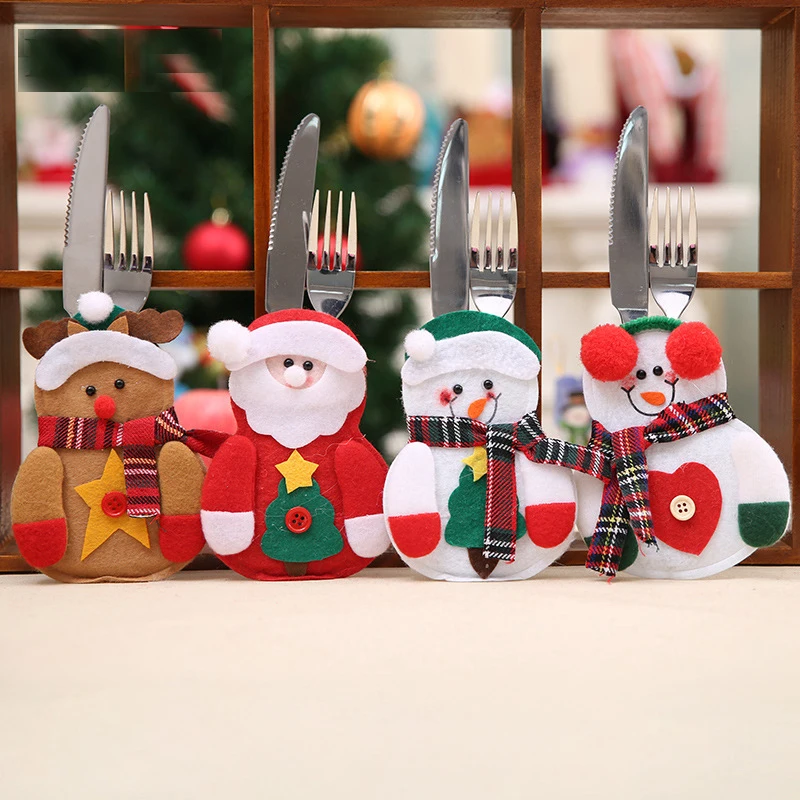 4 шт. Рождественская ткань украшение для домашнего стола сатана Клаус/Снеговик