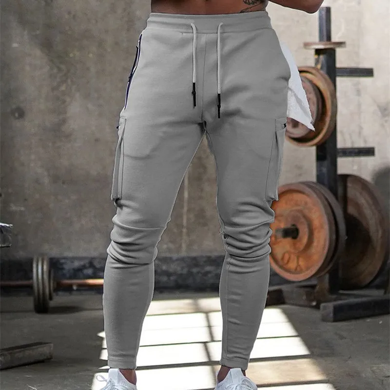 

Mens Jogger Pnats Sweatpants Man Gyms Workout Fitness Cotton Trousers Male Casual Fashion Skinny Track Pants Zipper design Pants