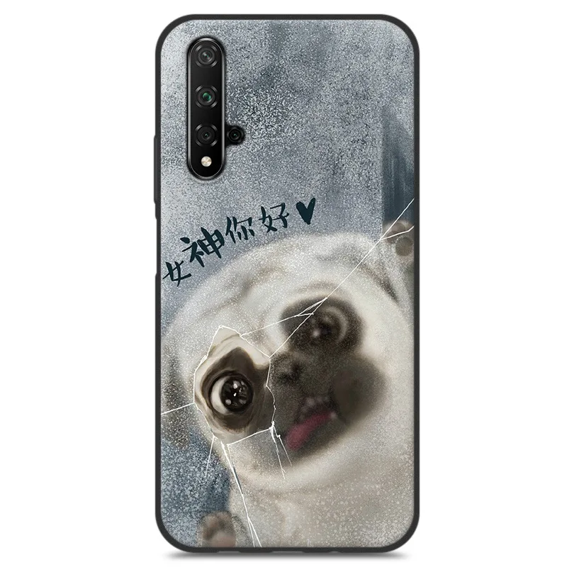 Для huawei Nova 5T чехол 3D рельефная живопись ТПУ Мягкая задняя крышка чехол мультфильм силиконовая защитная оболочка для huawei Nova 5T# KO - Цвет: Темно-серый
