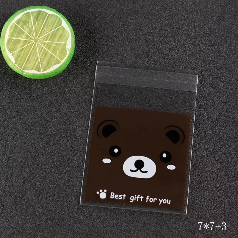 Пластиковые пакеты для печенья 100 шт./лот милый медведь