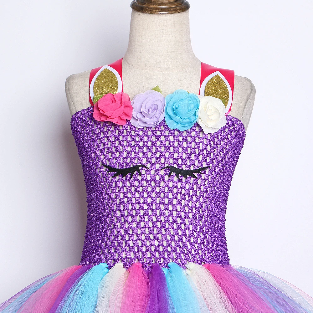 Детское платье с единорогом повязкой на голову | Детская одежда и обувь