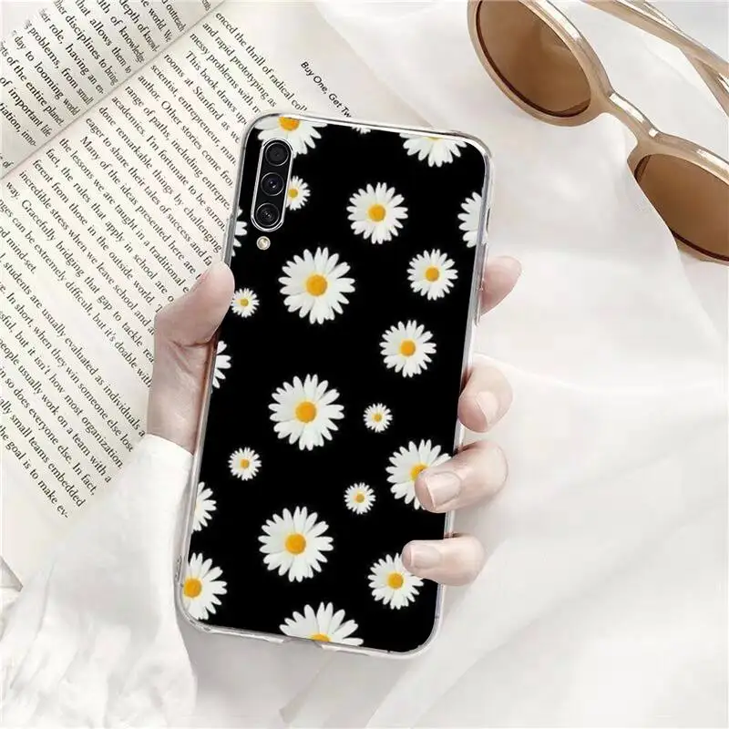 

Daisy floral sunflower Phone Case Transparent for Samsung A71 S9 10 20 HUAWEI p30 40 honor 10i 8x xiaomi note 8 Pro 10t 11