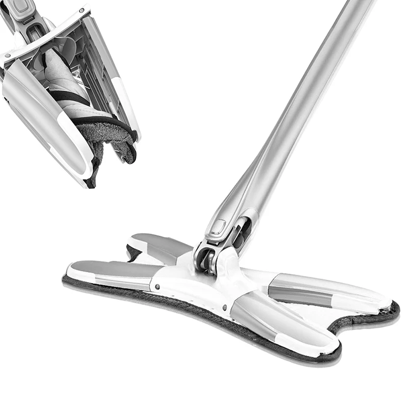 Ручная швабра для пола с экструзией, без использования рук, с микрофиброй абразивного типа, для удобной уборки дома.