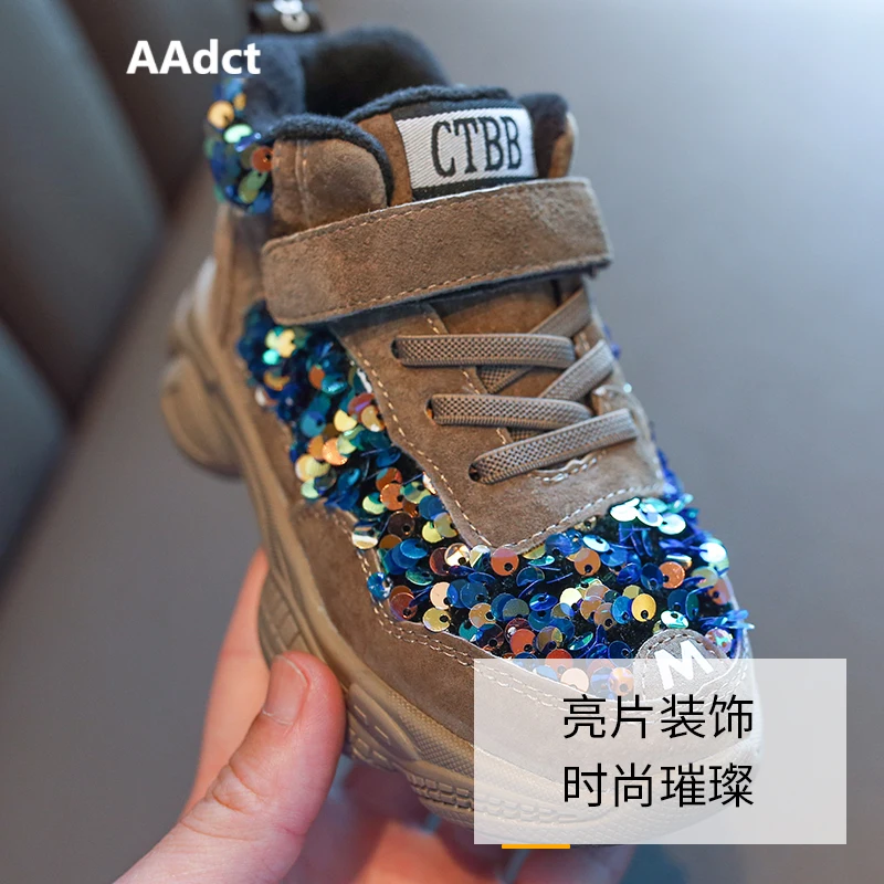 AAdct/Обувь для девочек Новинка 2019 года зимняя хлопковая теплая обувь маленьких