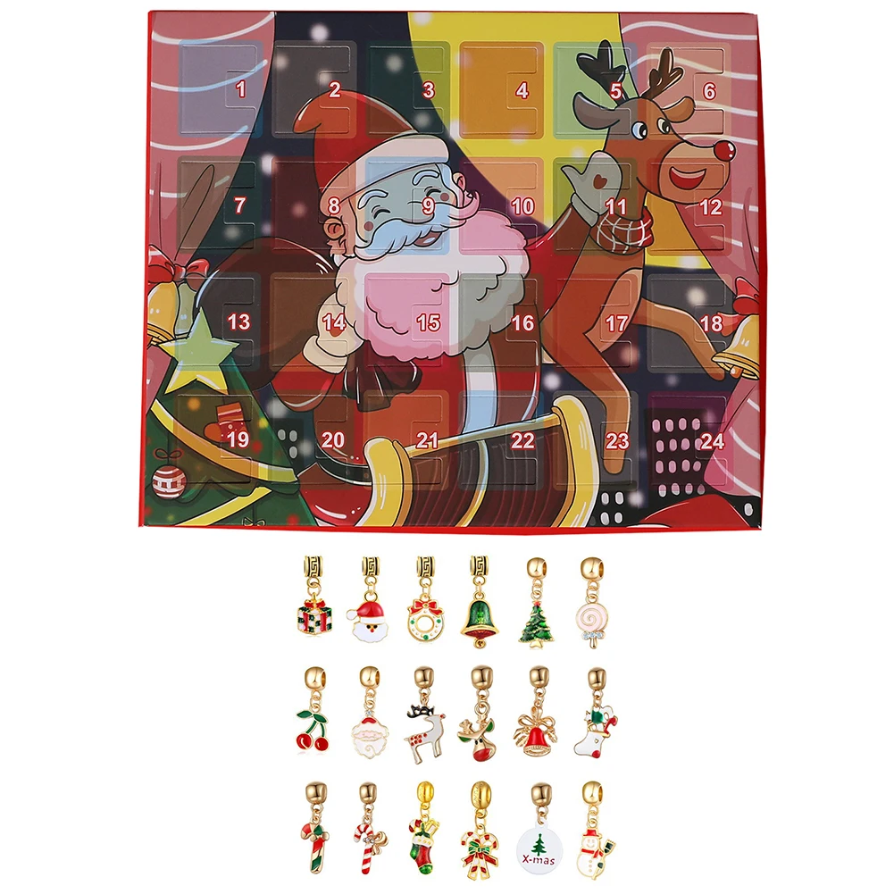 Рождественский календарь обратного отсчета DIY Подвески для создания браслета