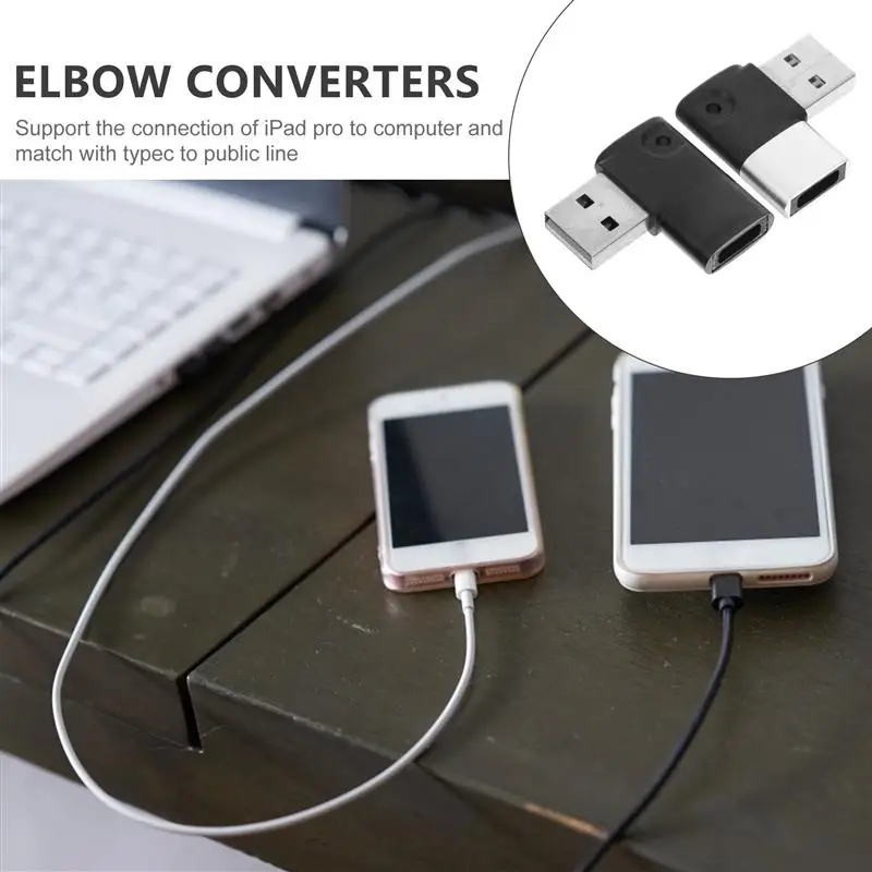 

2pcs Reliable USB Elbow Converters Type-c Converter Devices Efficient Converters