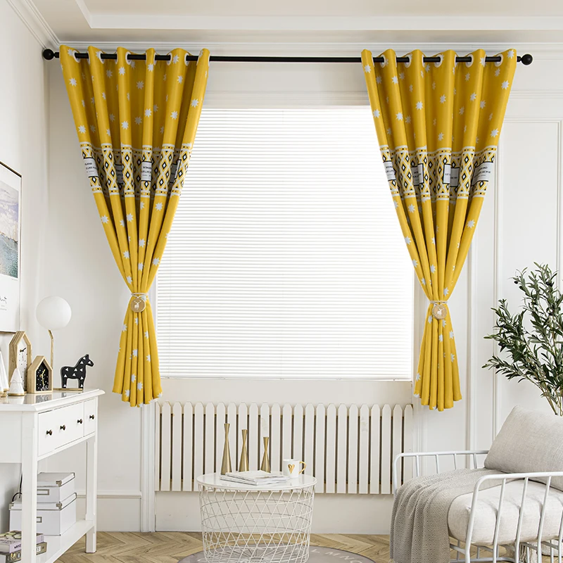 

[Бесплатная Настройка] Gyrohome GY2873 Снежный принт 1 шт. Короткая занавеска для гостиной, столовой, спальни