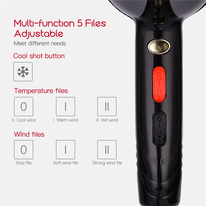 

4000W Large Power Hair Dryer Professional Negative Ion Blow Dryer Home Salon Hair Styling Hairdryer 2 Wind Collecting Nozzle 31