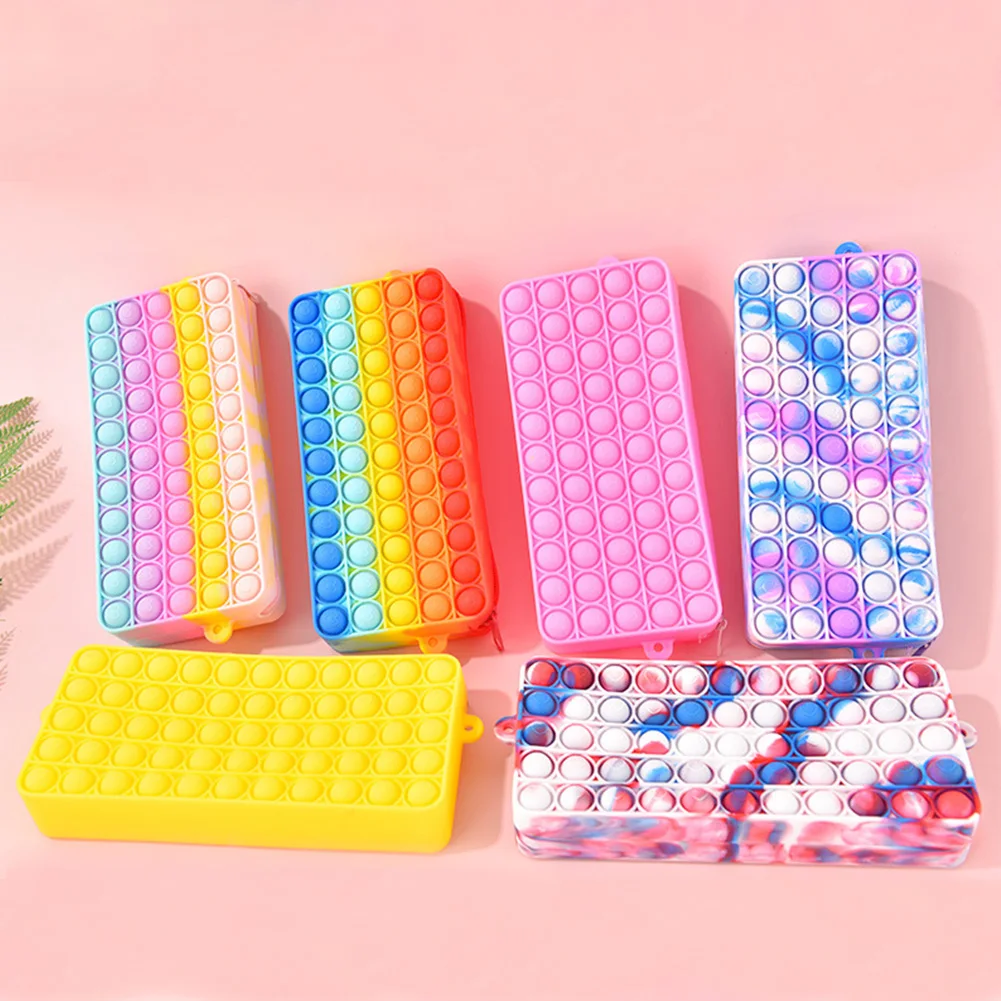 

Creative Silicone Push Bubble Bag Sundry Storage Organizer Bag Squeeze Antistress Toy Holiday Gift for Autism Needs