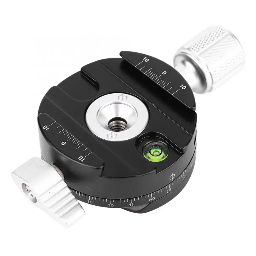 QJ-07 Aluminum Alloy 360 Degree Rotatable Panoramic Tripod Head with Scale Level 1/4 Inch Screw Gimbal | Электроника