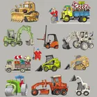 Милые термонаклейки на экскаваторы, детские куртки, сделай сам, мультяшная техника, аксессуары для детской одежды, термонаклейки