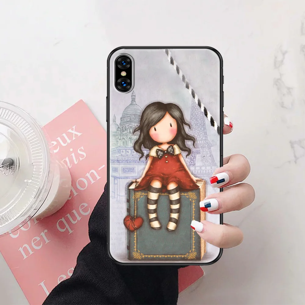 

Cartoon Santoro Gorjuss Cartoon Girl Phone Case Cover Hull For iphone 5 5s se 2 6 6s 7 8 12 mini plus X XS XR 11 PRO MAX black