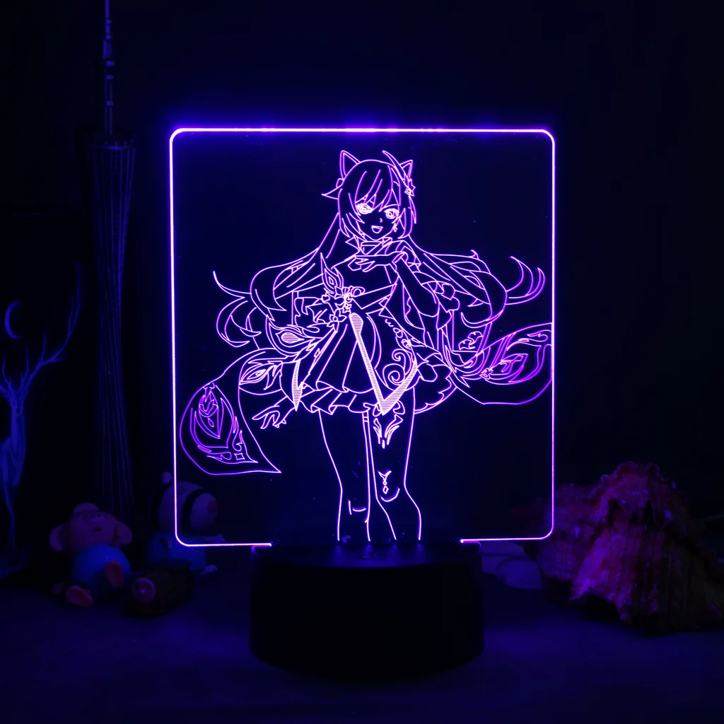 

Genshin Impact Game Figure Night Light For Home Kids Room Decoration USB Light 3D Lamp Game Room Decorat