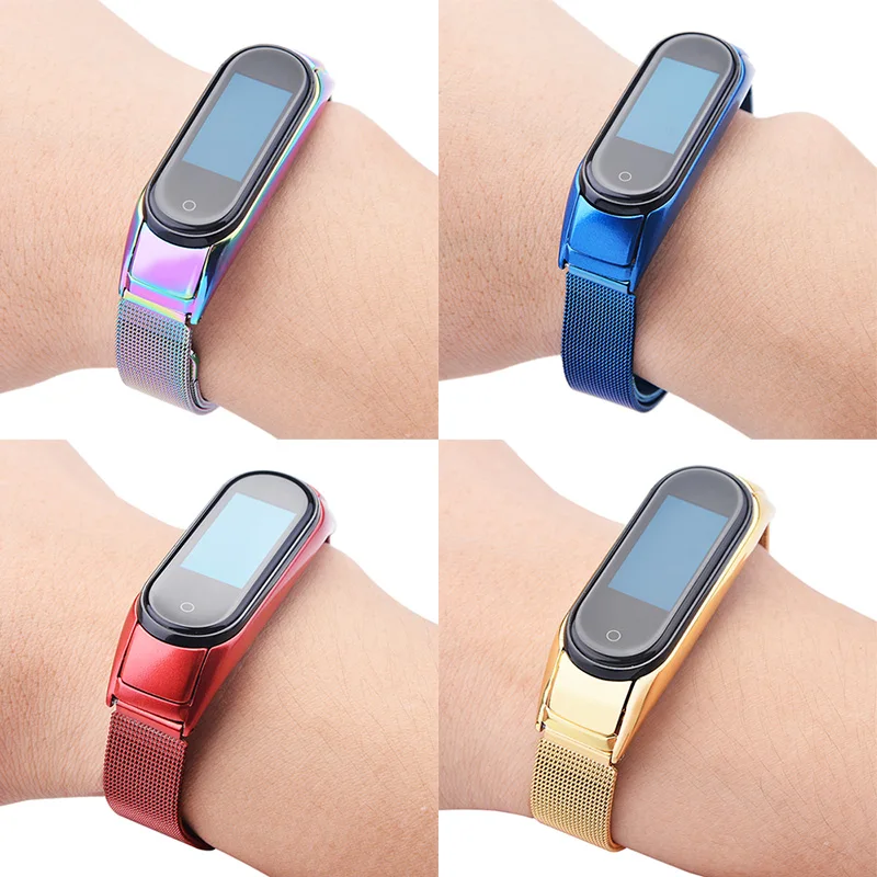 Ремешок из нержавеющей стали для XiaoMi Mi Band 5 металлический ремешок Band5 наручный Miband