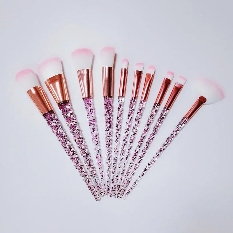 

new 10pcs/set Makeup Brushes Set Blue Foundation Powder Cosmetics Blush Eyeshadow Women Beauty Glitter Make Up Brush Tools