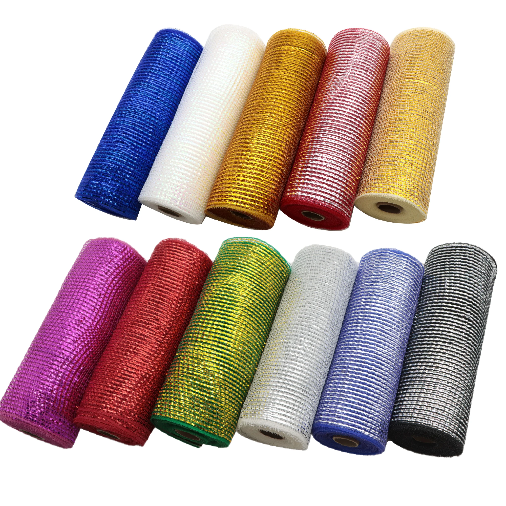 

10Yards Laser Metallic Foil Deco Poly Mesh Ribbon Gift Wrapping DIY Sewing Wrapping Art Sewing Crafts Home Packing,10Yc15691