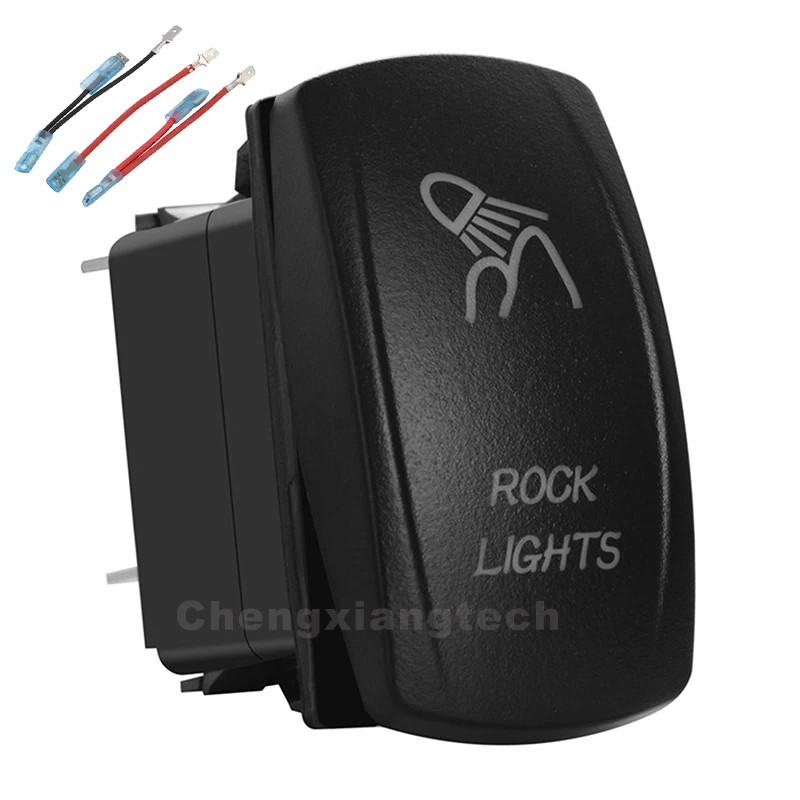 

Rock Lights Rocker Switch Red Led Light 5Pin Laser On/Off 20A/12V Bar Toggle Switch with Jumper Wires for Cars,Trucks,RV