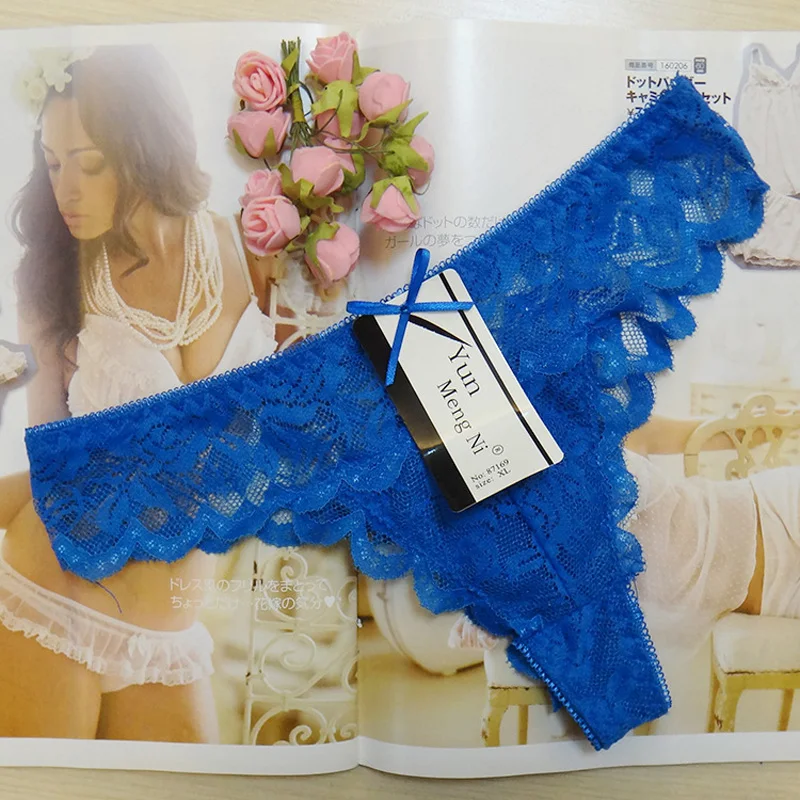 Женские прозрачные кружевные трусики-танга с низкой посадкой | Женская одежда