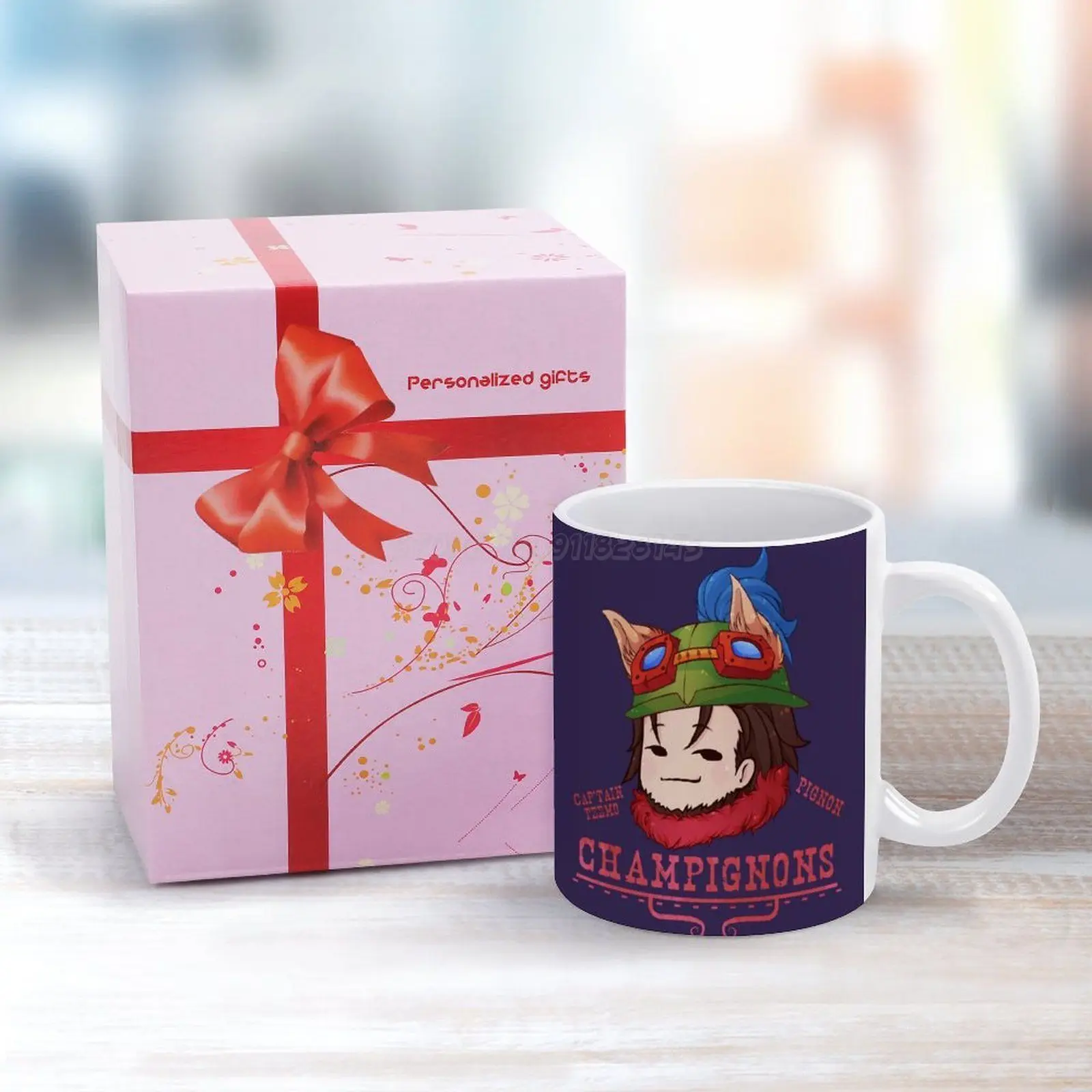 Teemo-MUSHROOMS White Mug New Good Quality Print 11 Oz Coffee Cup Nalfeïnn Nalfeinn Teemo Riot Games Mushroom | Дом и сад