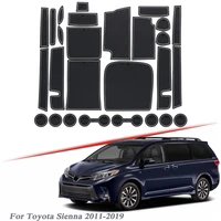 27pcs car styling for toyota sienna 2011 2019 latex gate slot pad interior door groove mat non slip dust mat interior accessory