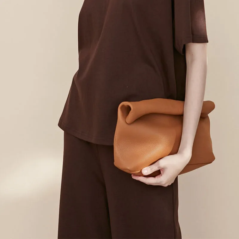 Женская сумка из натуральной кожи Мягкий Складной дневной клатч кошелек конверт