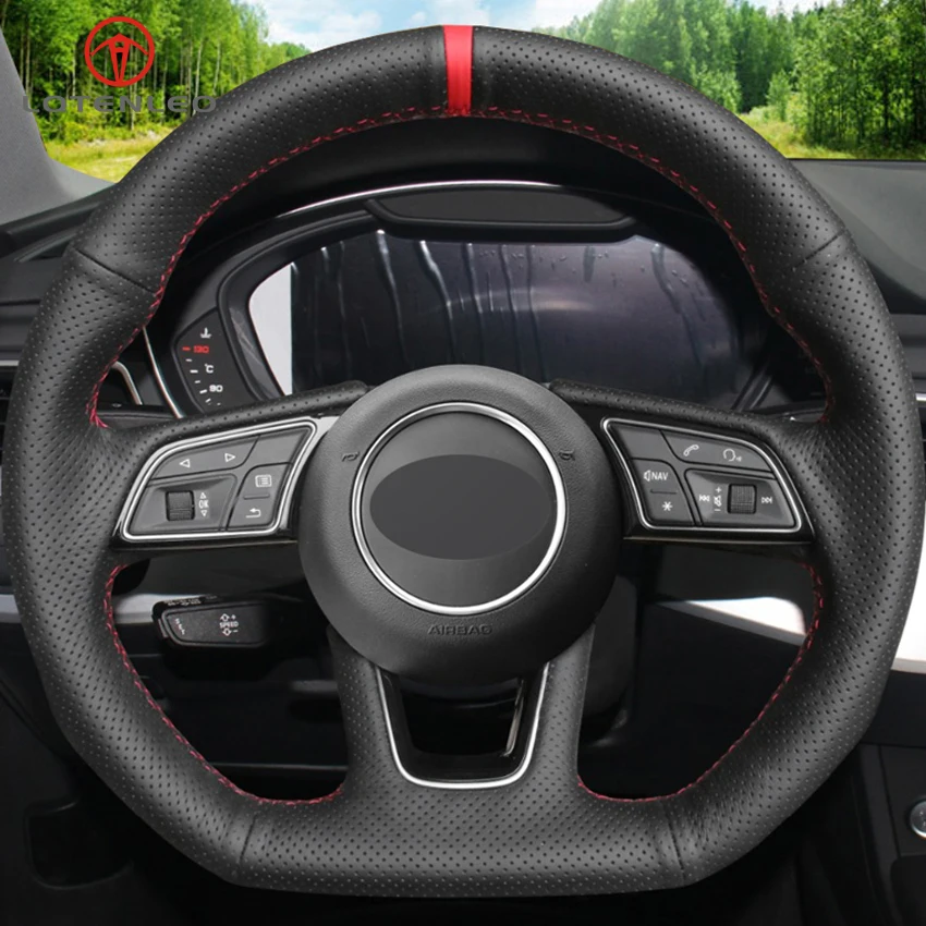 LQTENLEO черная искусственная кожа DIY для Audi A1 SQ2 2018 2019 A3 2016 S3 Q2 RS3 2017 2019|Чехлы на руль| |