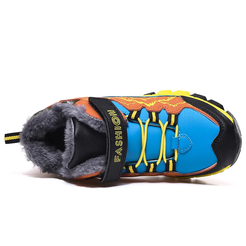Зимняя обувь унисекс для мальчиков модные кроссовки и девочек теплые плюшевые