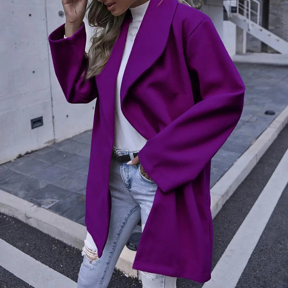 Пальто модное шерстяное длинное женское пальто на пуговицах Женское для