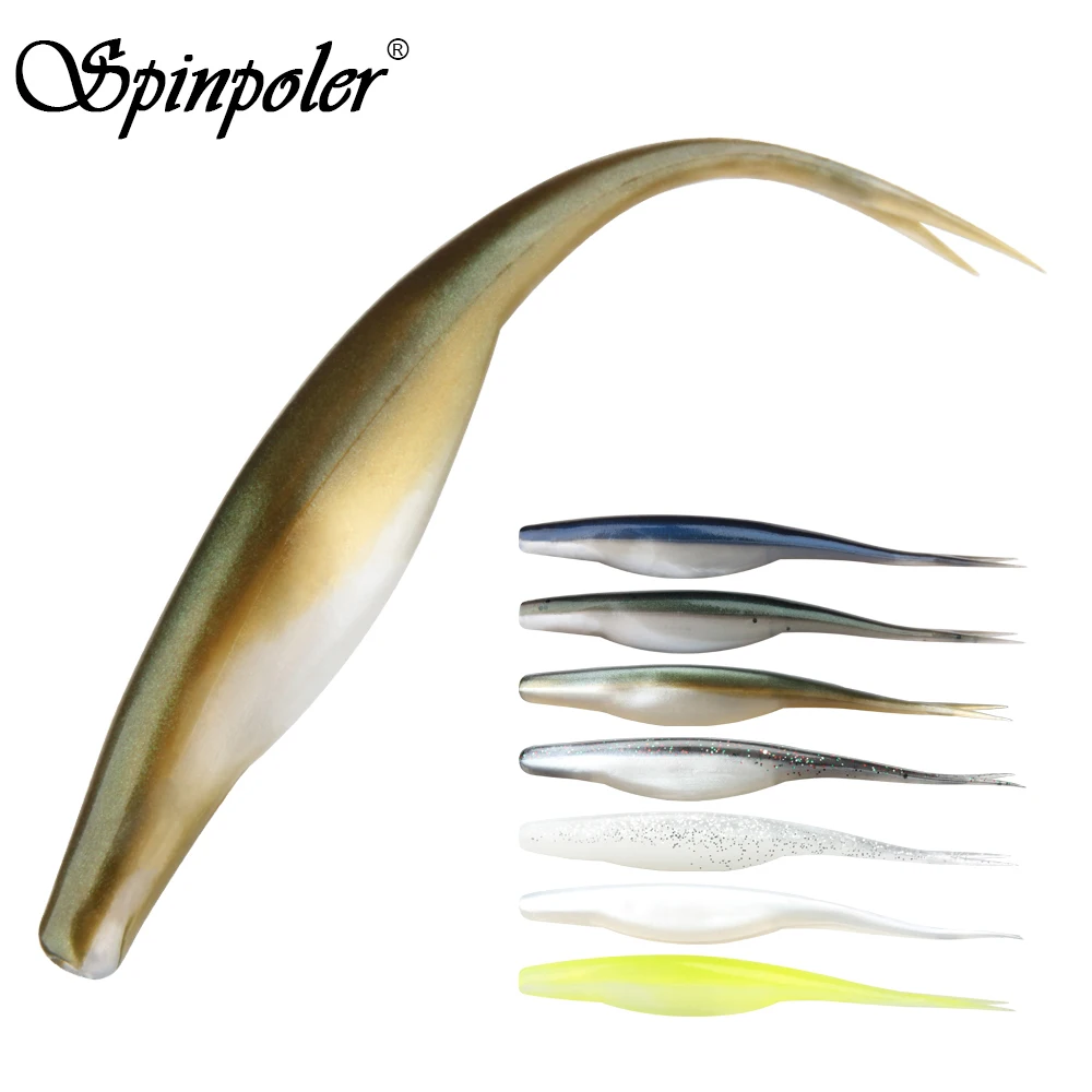 Spinpoler 4.72" Soft Plastic TPR Floating Fluke Jerk Minnow Bait Shad Silicone Artificial Swimbait Freshwater 5pc - купить по